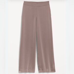 NWT Old Navy high rise wide leg sateen pants, 10 petite, brownish-taupe
